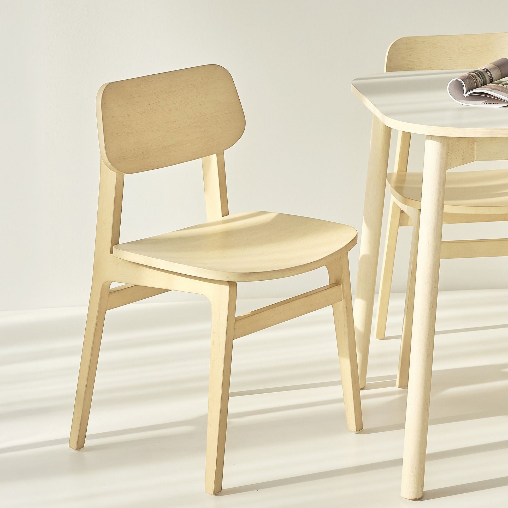 Narvik 201 Natural Wood Dining Room Set with 4 Chairs - Altera