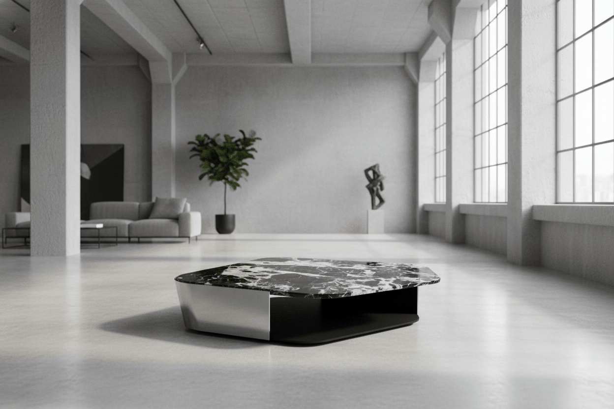 Nero Modernist Geometric Coffee Table - Altera