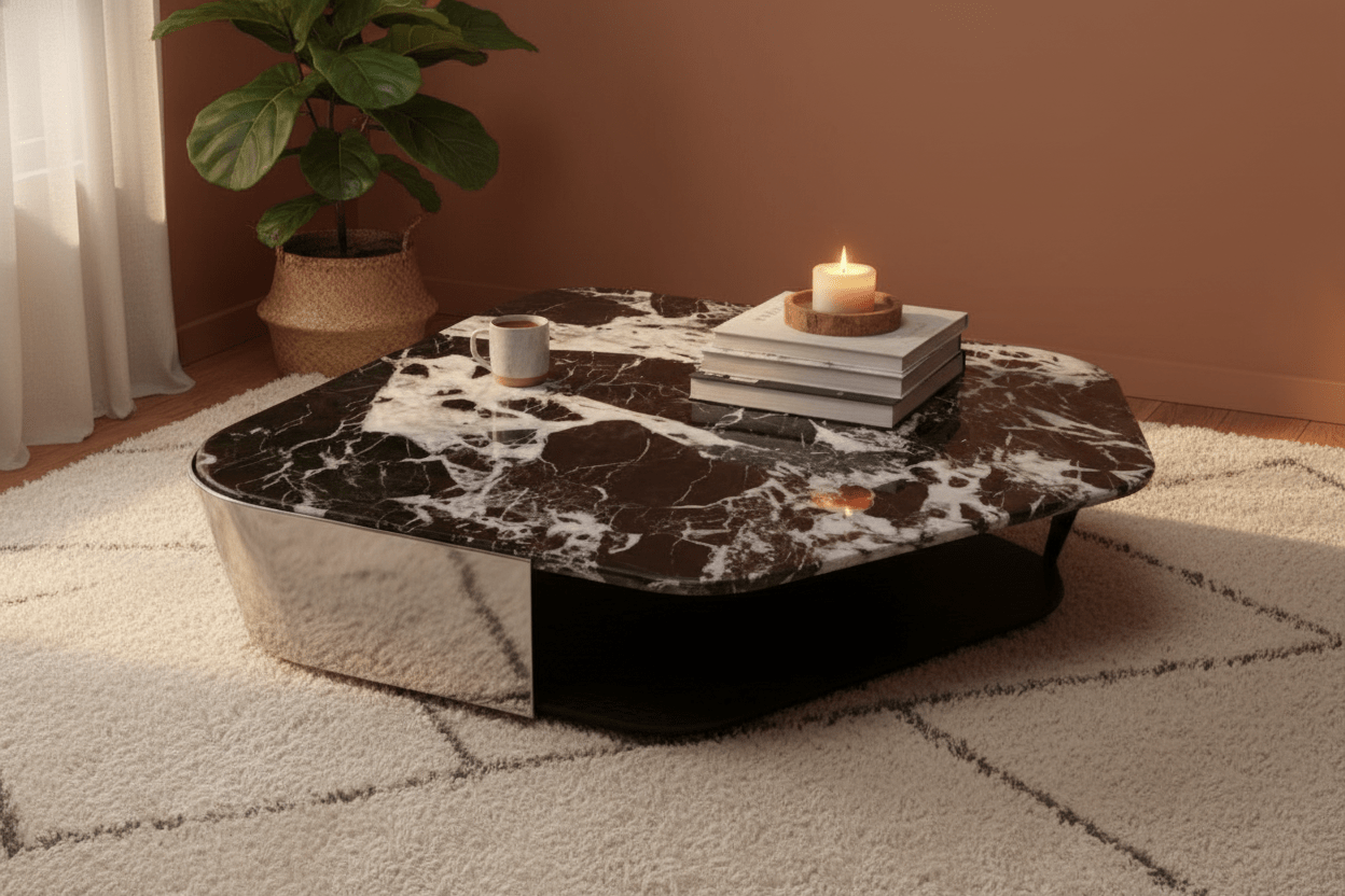 Nero Modernist Geometric Coffee Table - Altera