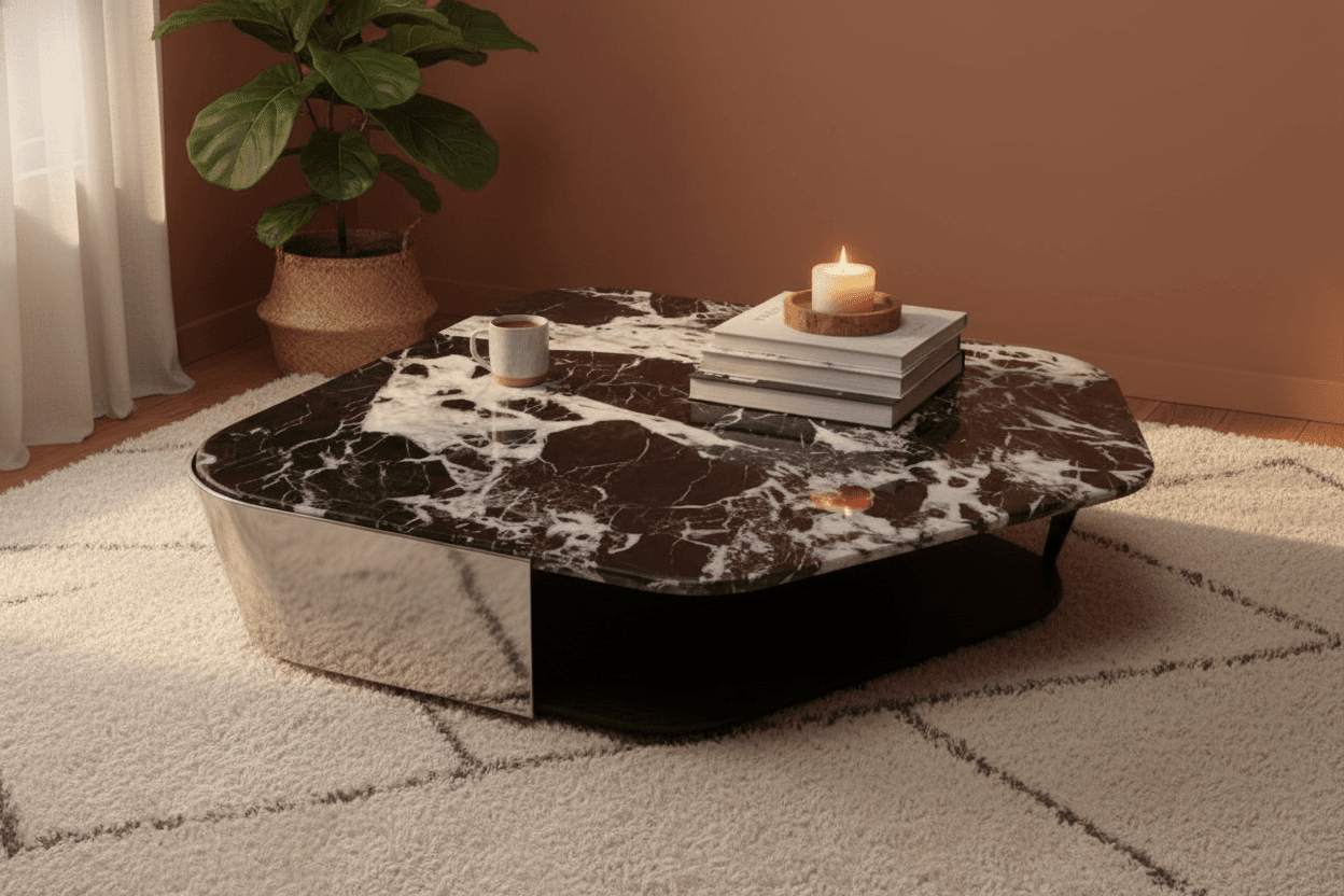 Nero Modernist Geometric Coffee Table by Altera Home Design