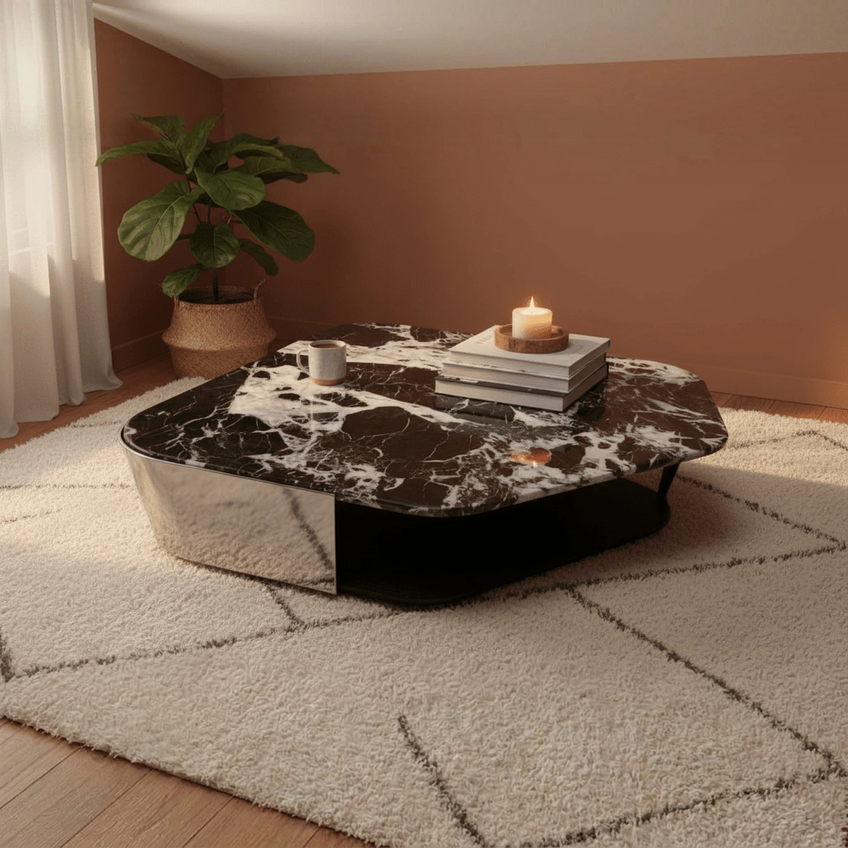 Nero Modernist Geometric Coffee Table - Altera