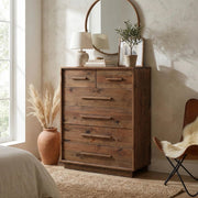 Nevis 6 Drawer Chest Dark Driftwood - Altera