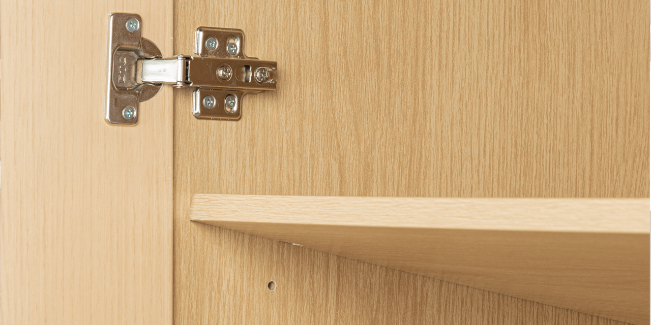 MOHO VLINE 1.5m Natural Wood Bed & VIENNA 3-Door Wardrobe Combo