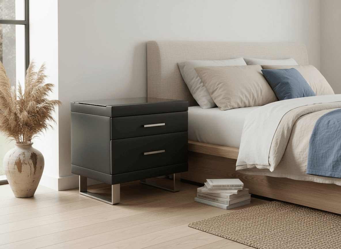 Noir Luxe Two - Drawer Nightstand - Altera