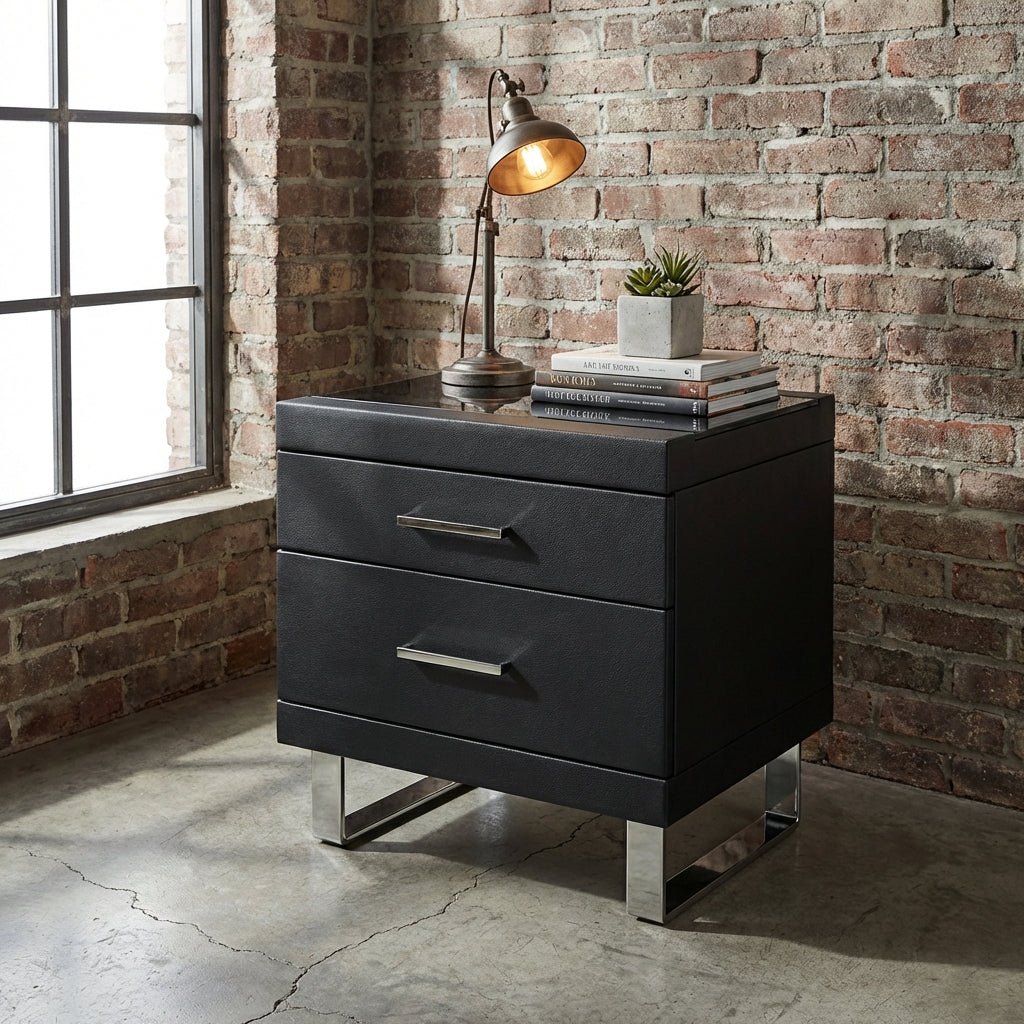 Noir Luxe Two - Drawer Nightstand - Altera