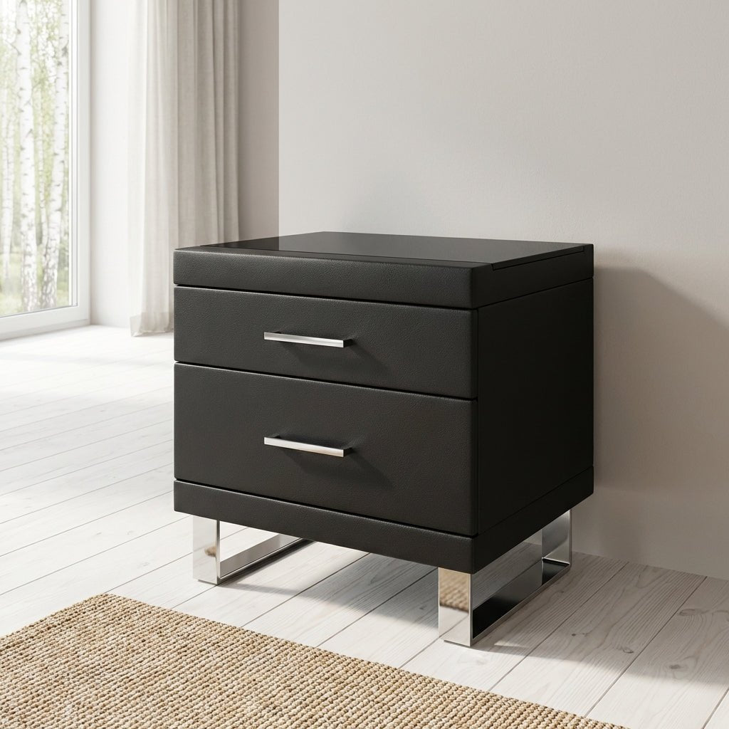 Noir Luxe Two - Drawer Nightstand - Altera