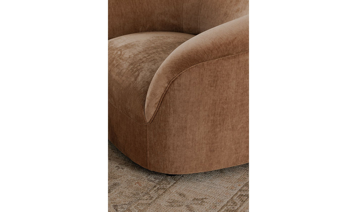 Tivoli Lounge Chair in Blush, styled in a living room, view 2