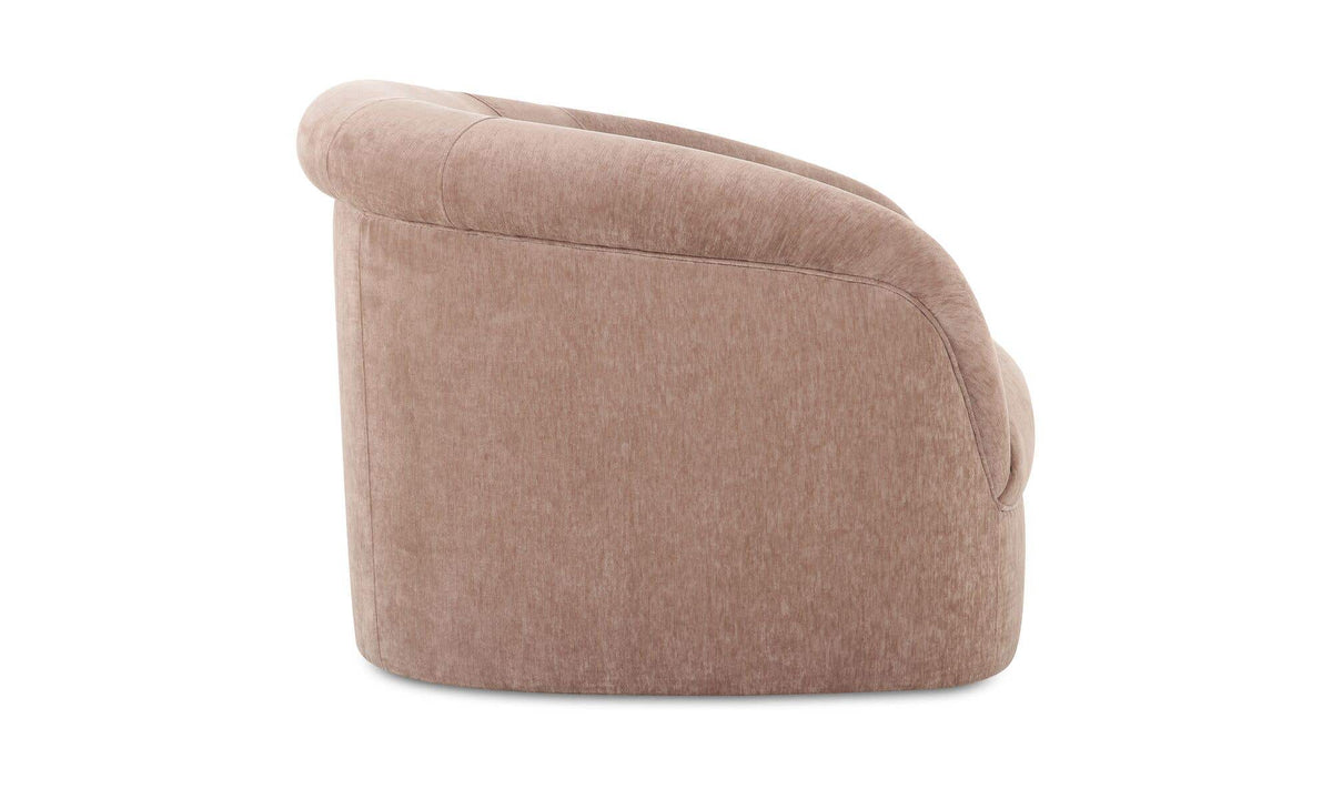 Tivoli Lounge Chair in Blush, side profile