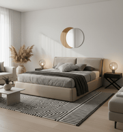 Oakville Fabric and Leather King Bed - Altera