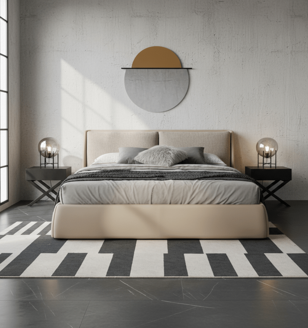 Oakville Fabric and Leather King Bed - Altera