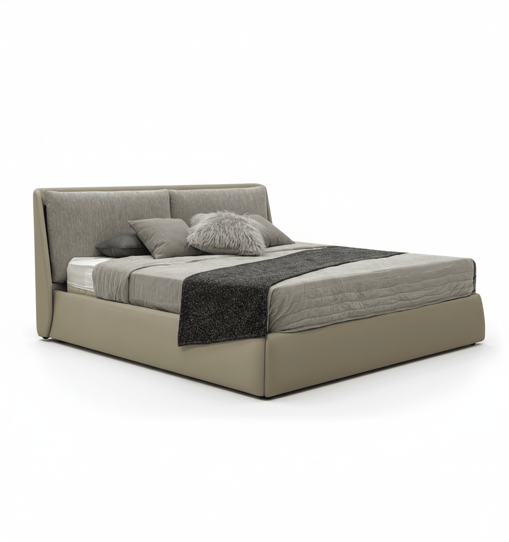 Oakville Fabric and Leather King Bed - Altera