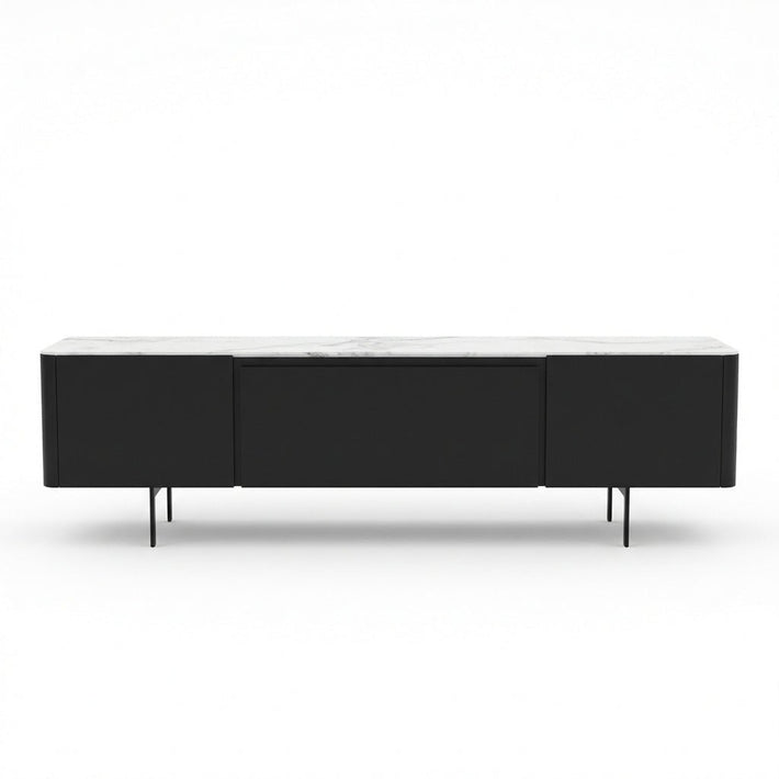 Olomouc Black and Marble Media Console — Altera Home Design
