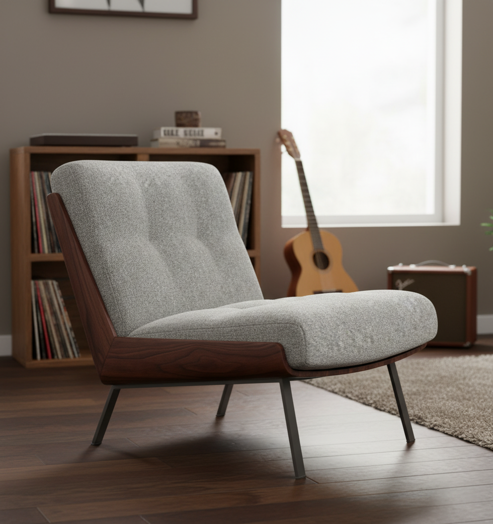 Kyler Mid-Century Modern Slipper Chair