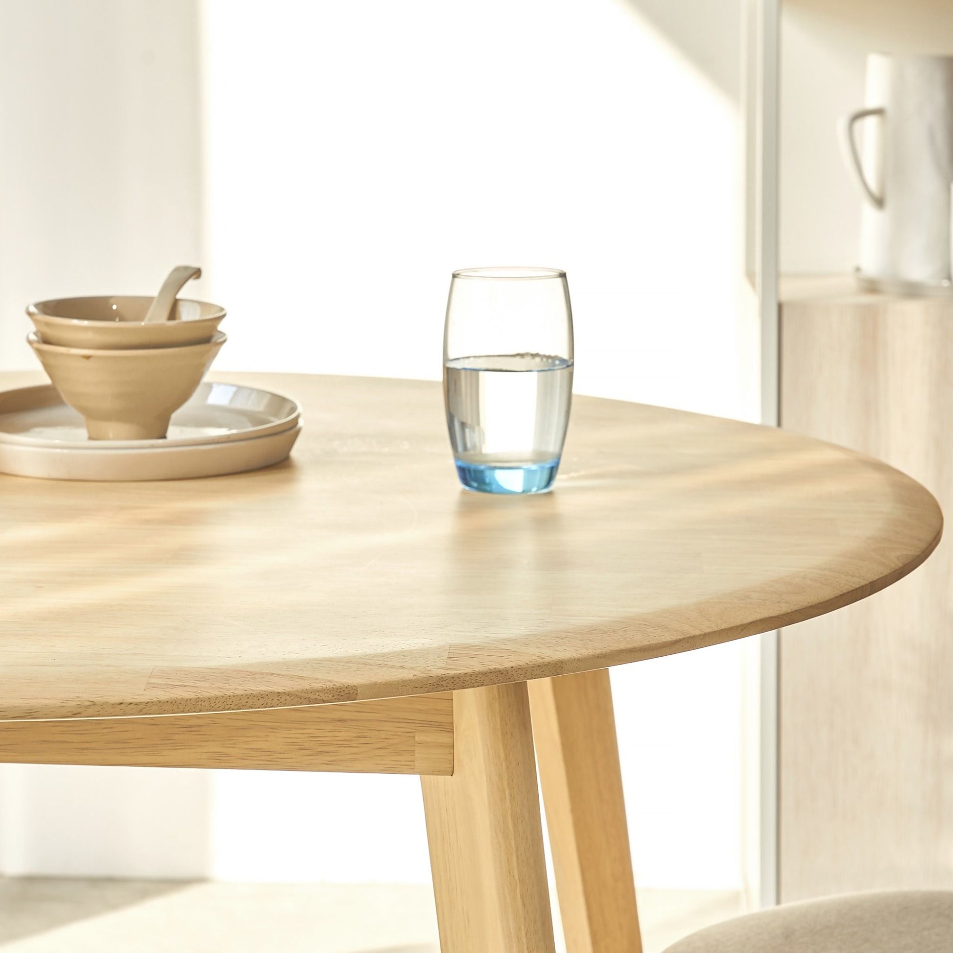Oslo Round Solid Rubber Wood Dining Table - Altera