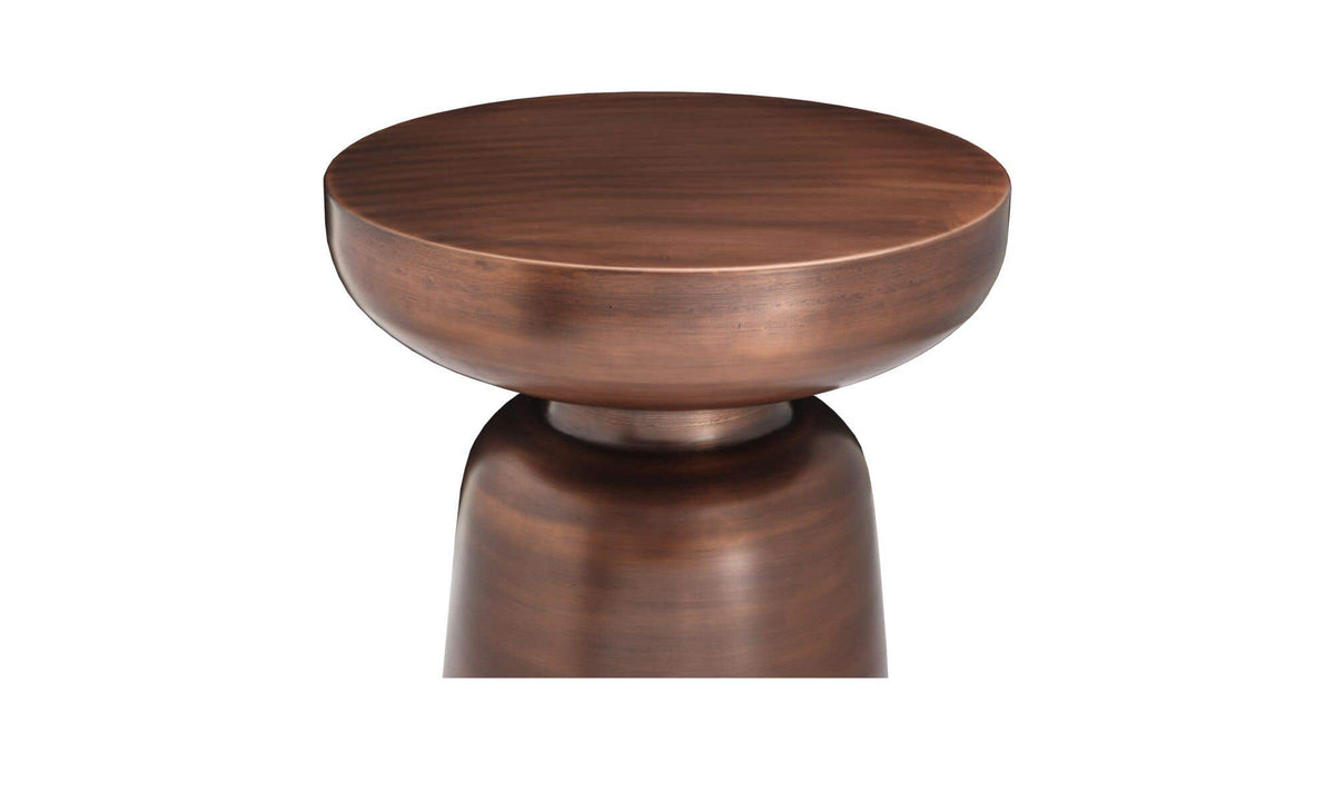 Aarau Accent Table in Antique Copper — iron detail