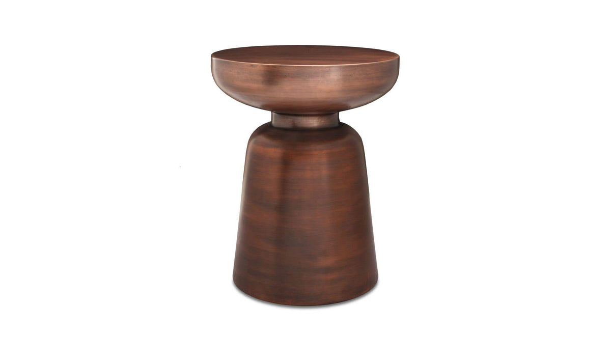 Aarau Accent Table in Antique Copper — iron, 15" × 15"