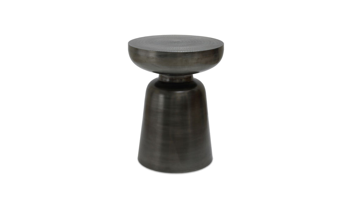 Aarau Accent Table in Antique Nickel — iron, 15" × 15"