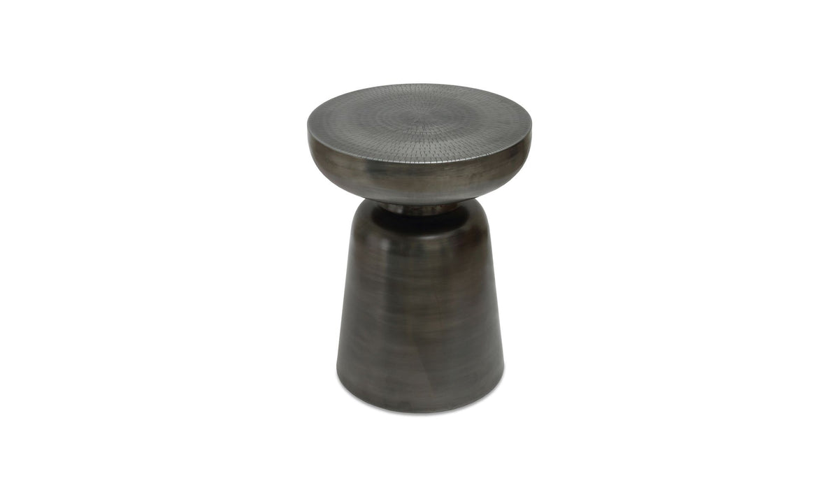 Aarau Accent Table in Antique Nickel — three-quarter view