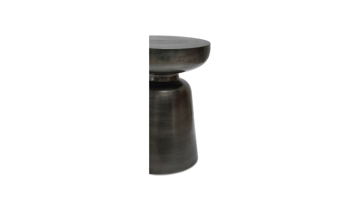 Aarau Accent Table in Antique Nickel — iron detail