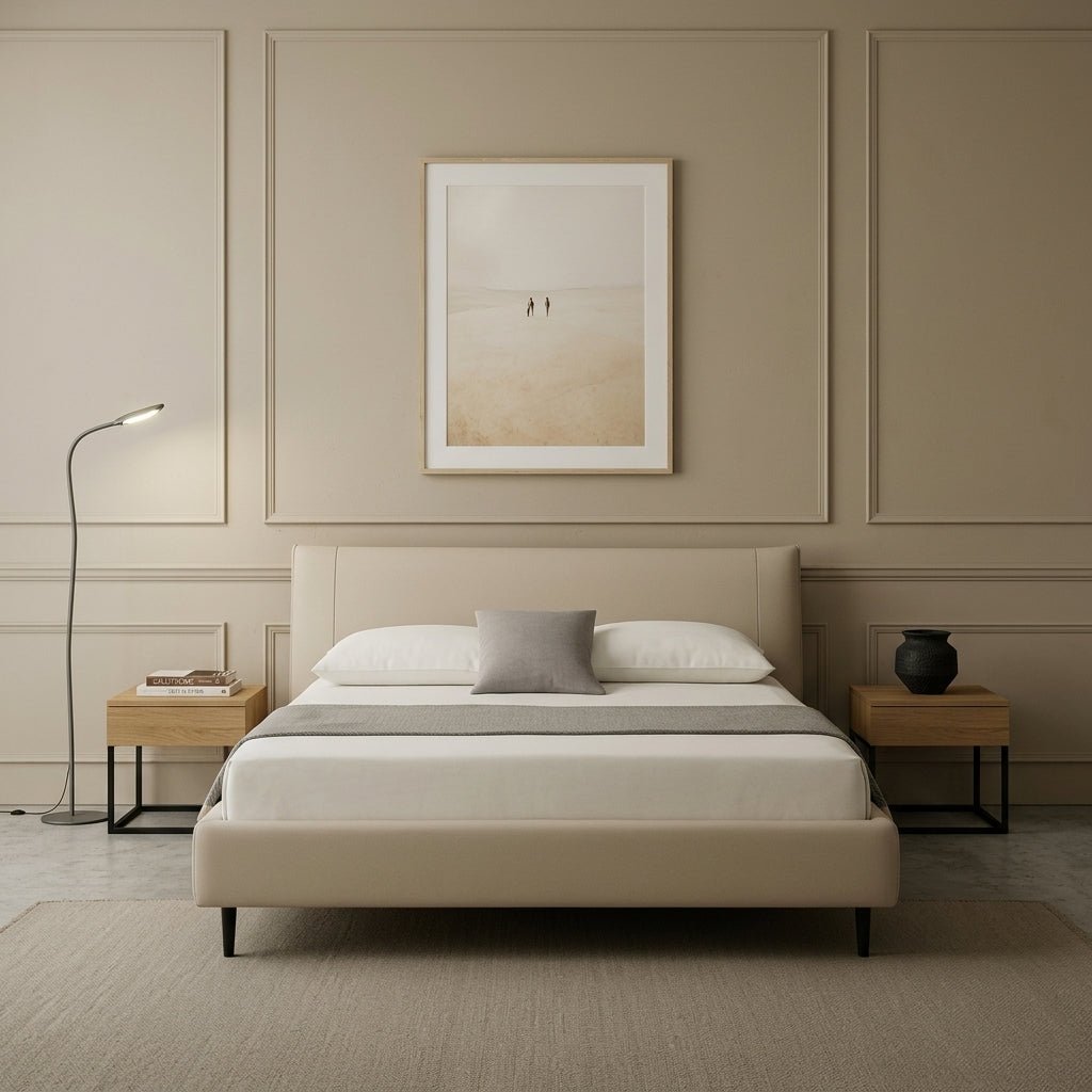 Ovalle Leather King Bed - Altera
