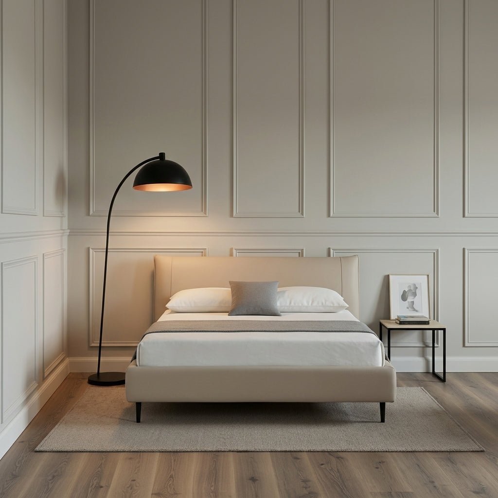 Ovalle Leather King Bed - Altera