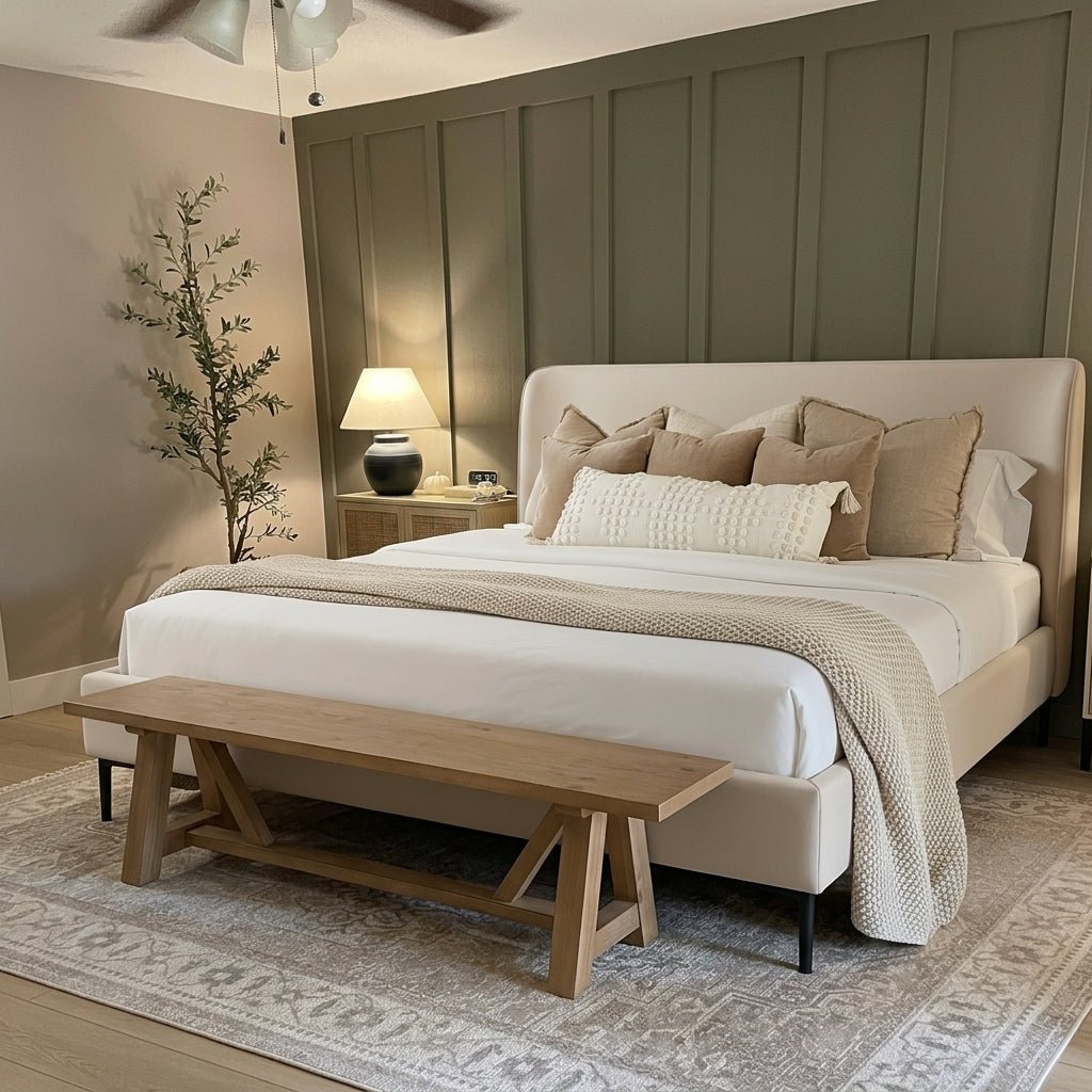 Ovalle Leather King Bed - Altera