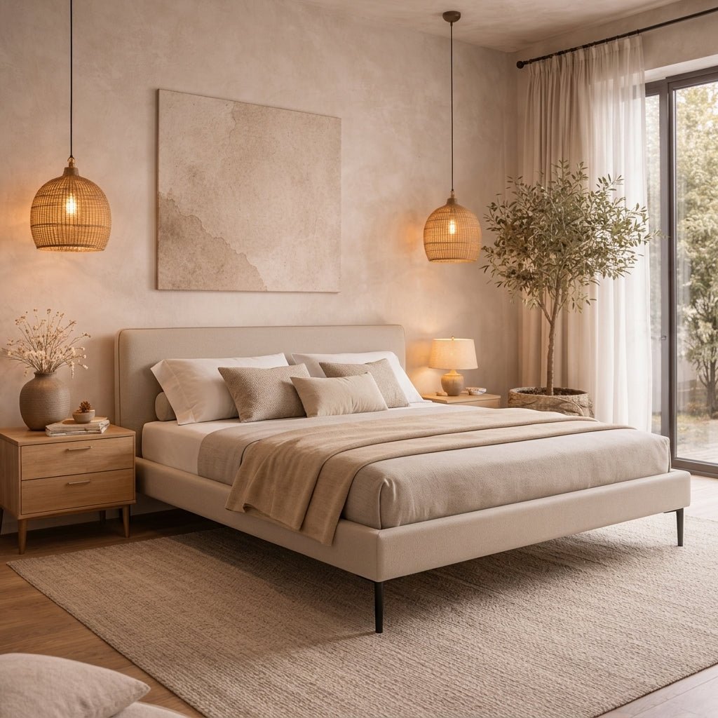 Ovalle Leather King Bed - Altera