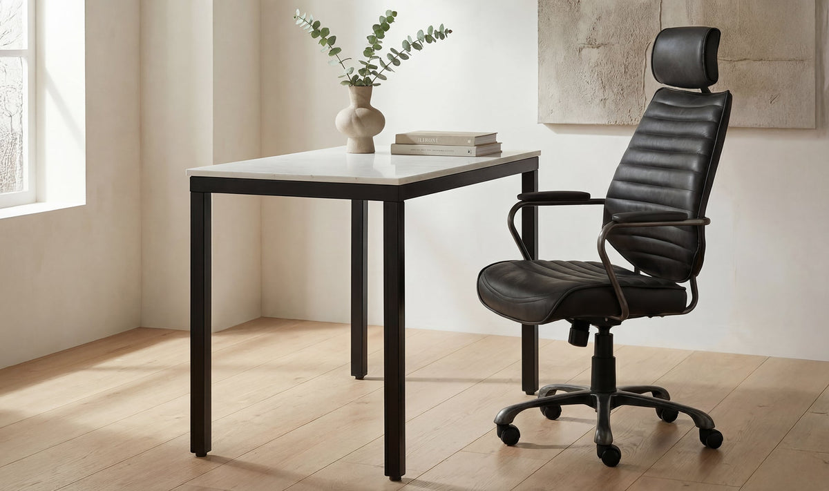 Pemberton Marble Mini Desk White - Altera