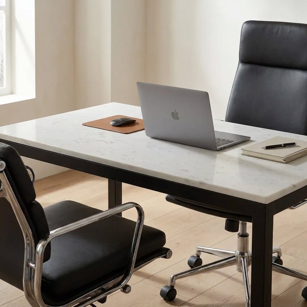 Pemberton Marble Mini Desk White - Altera