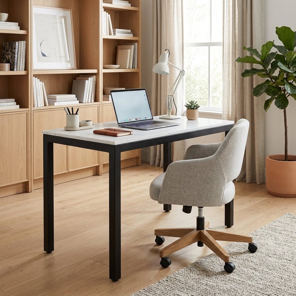 Pemberton Marble Mini Desk White - Altera