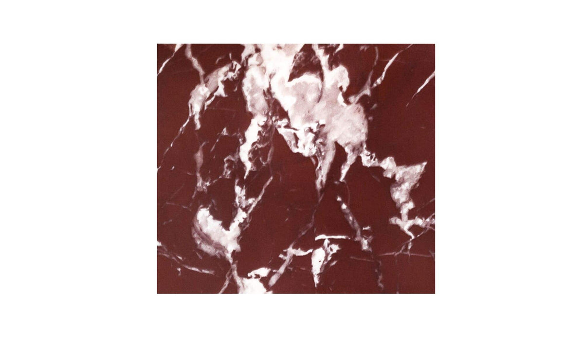Grasse Accent Table in Rosso Levante Marble — rosso levante marble detail