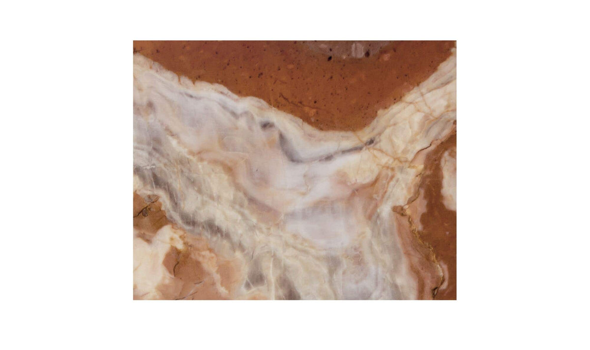 Grasse Accent Table in Orange Levante Marble — orange levante marble detail