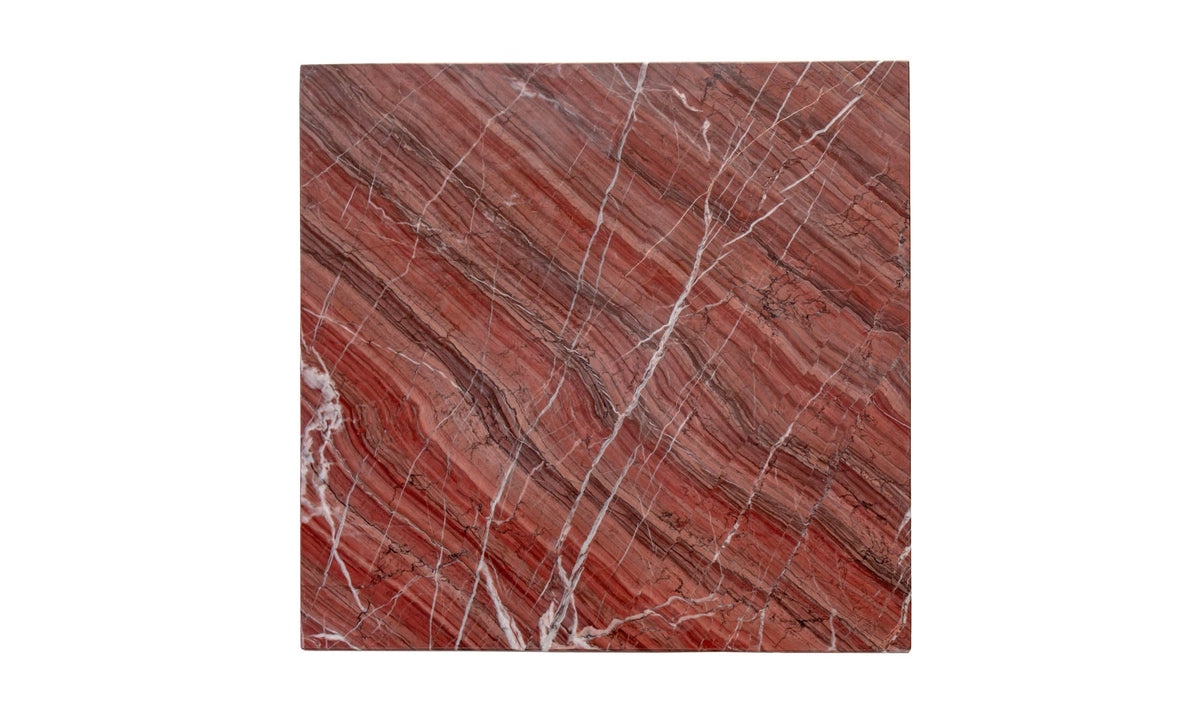 Burnley Accent Table in Rosso Levanto Marble — rosso levanto marble detail