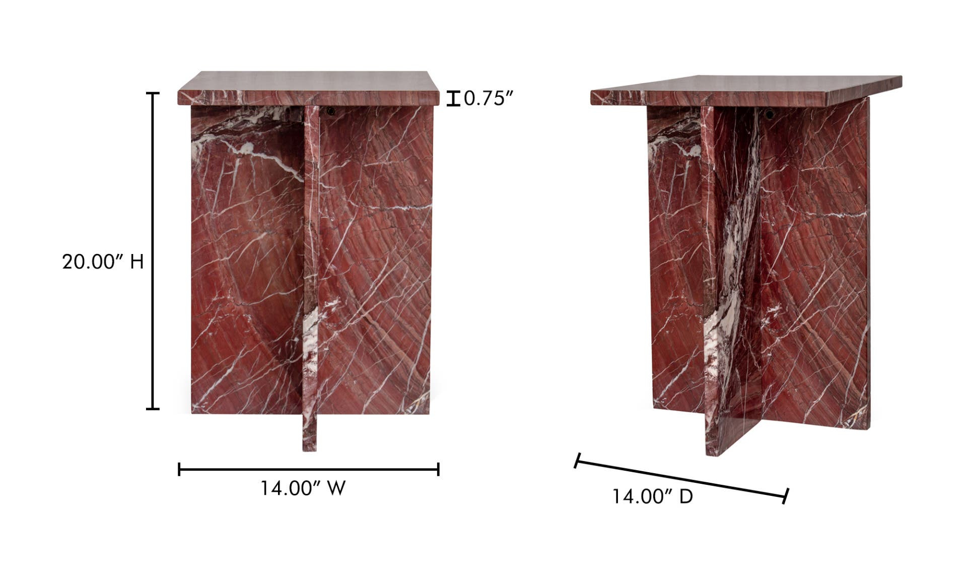 Rosso Levanto Marble dimensions