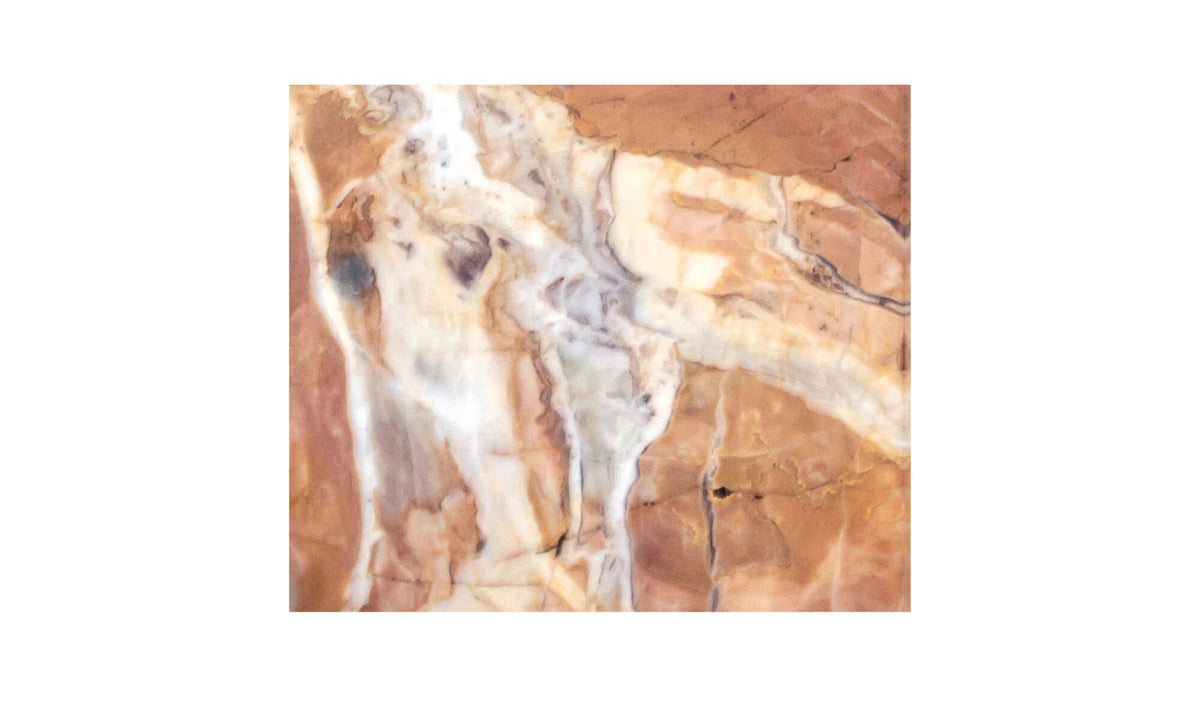 Burnley Accent Table in Orange Levante Marble — orange levante marble detail