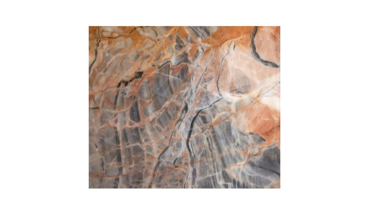 Burnley Accent Table in Orange Levante Marble — orange levante marble detail