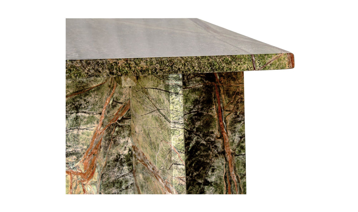 Burnley Accent Table in Rainforest Green Marble — rainforest green marble detail