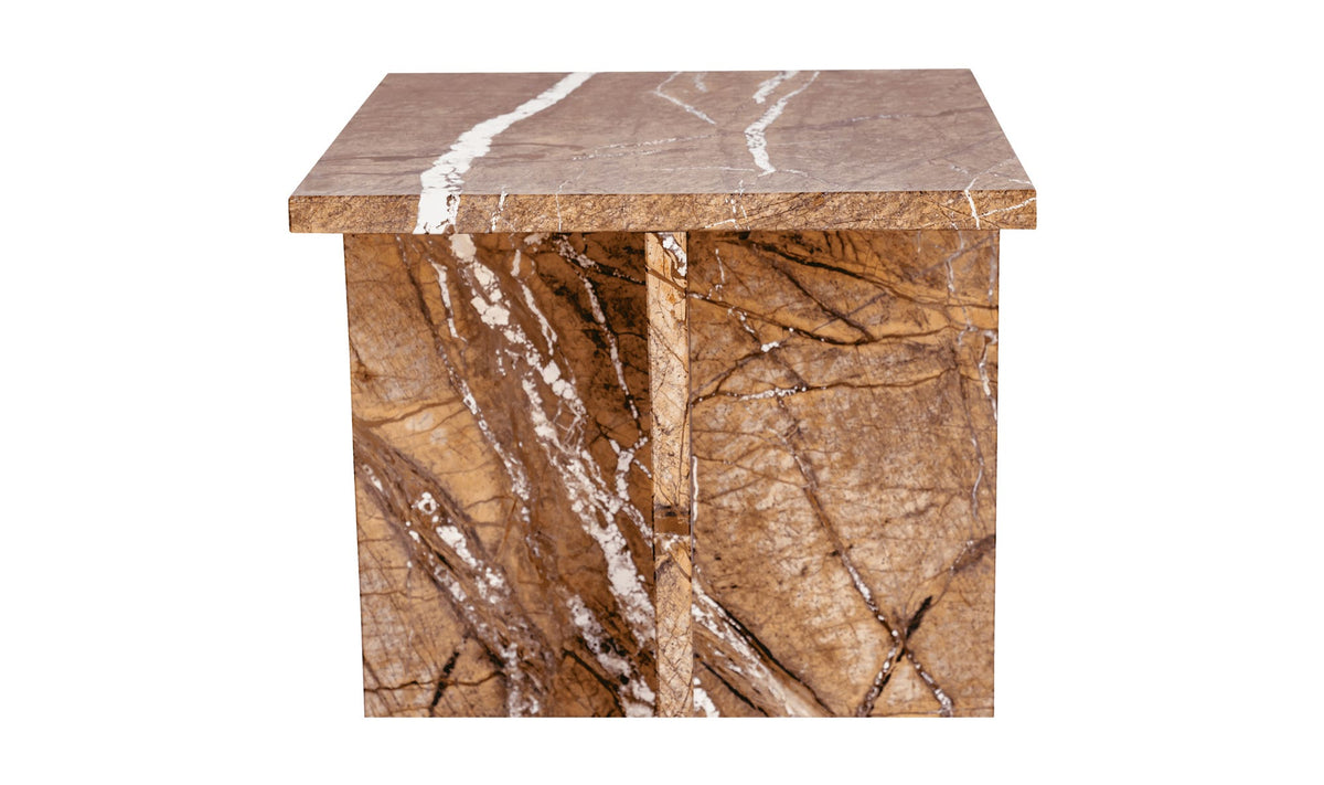 Burnley Accent Table in Golden Forest Marble — golden forest marble detail