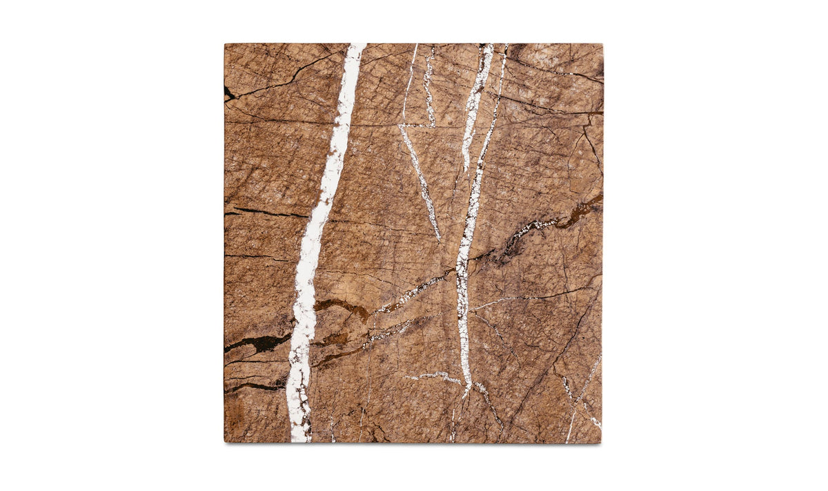 Burnley Accent Table in Golden Forest Marble — top view