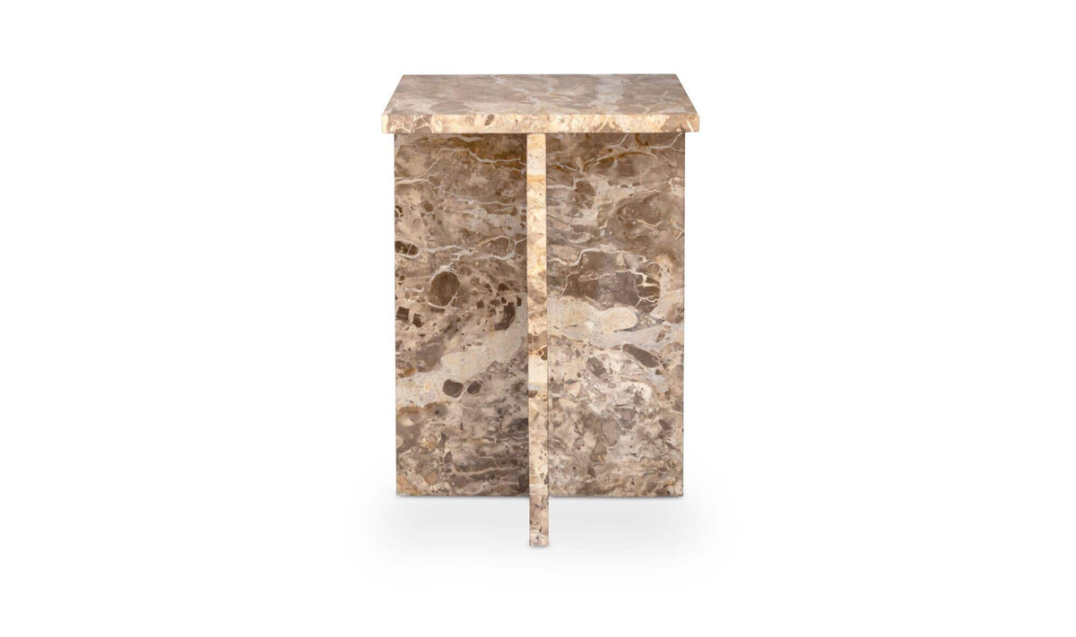 Burnley Accent Table in Panther Marble — back view