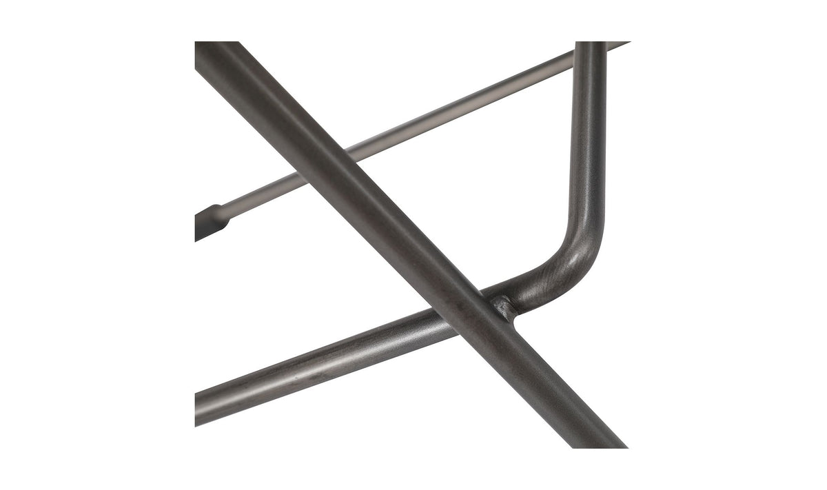 Savoy Counter Stool Set of Two in Onyx Black Leather, top grain leather detail, view 6