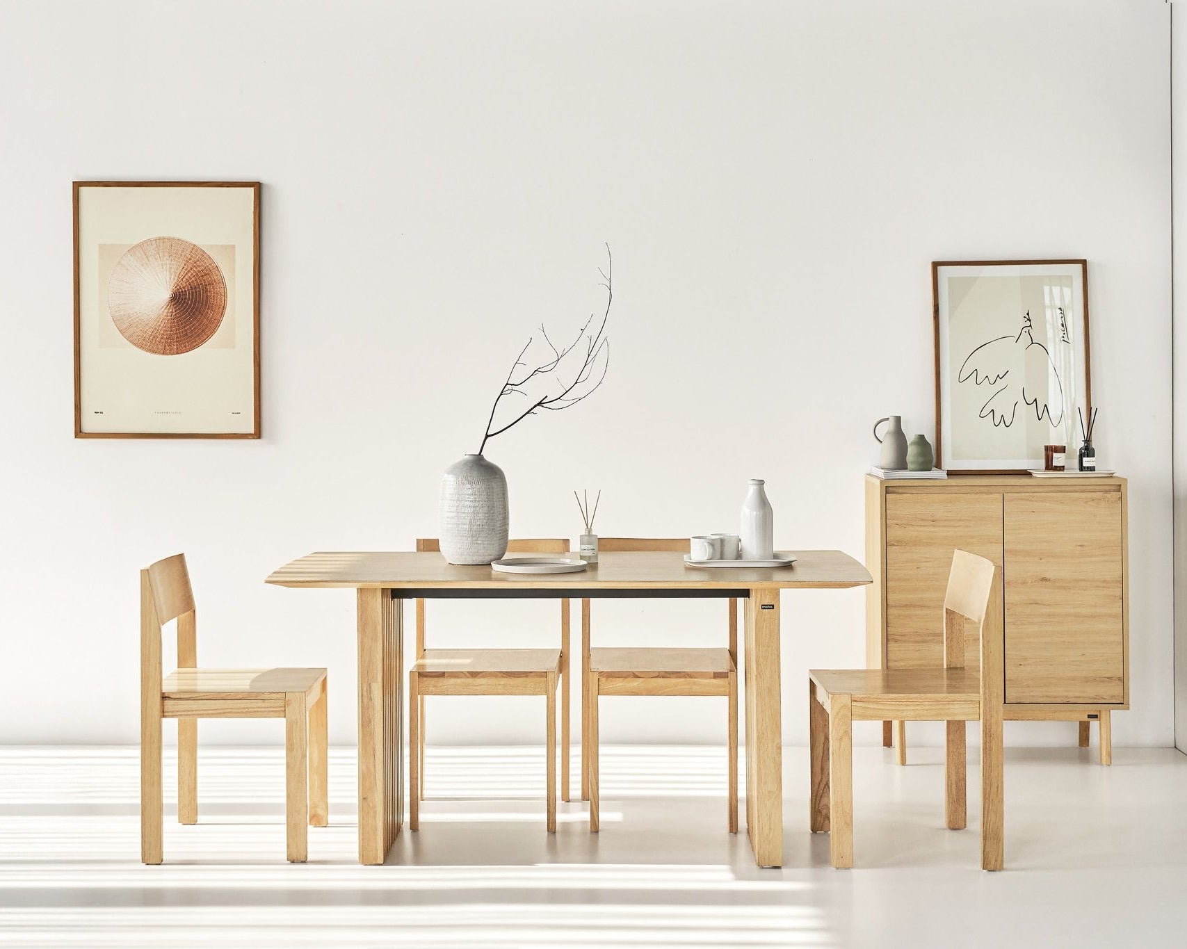 Plank Natural Oak Dining Set - Altera