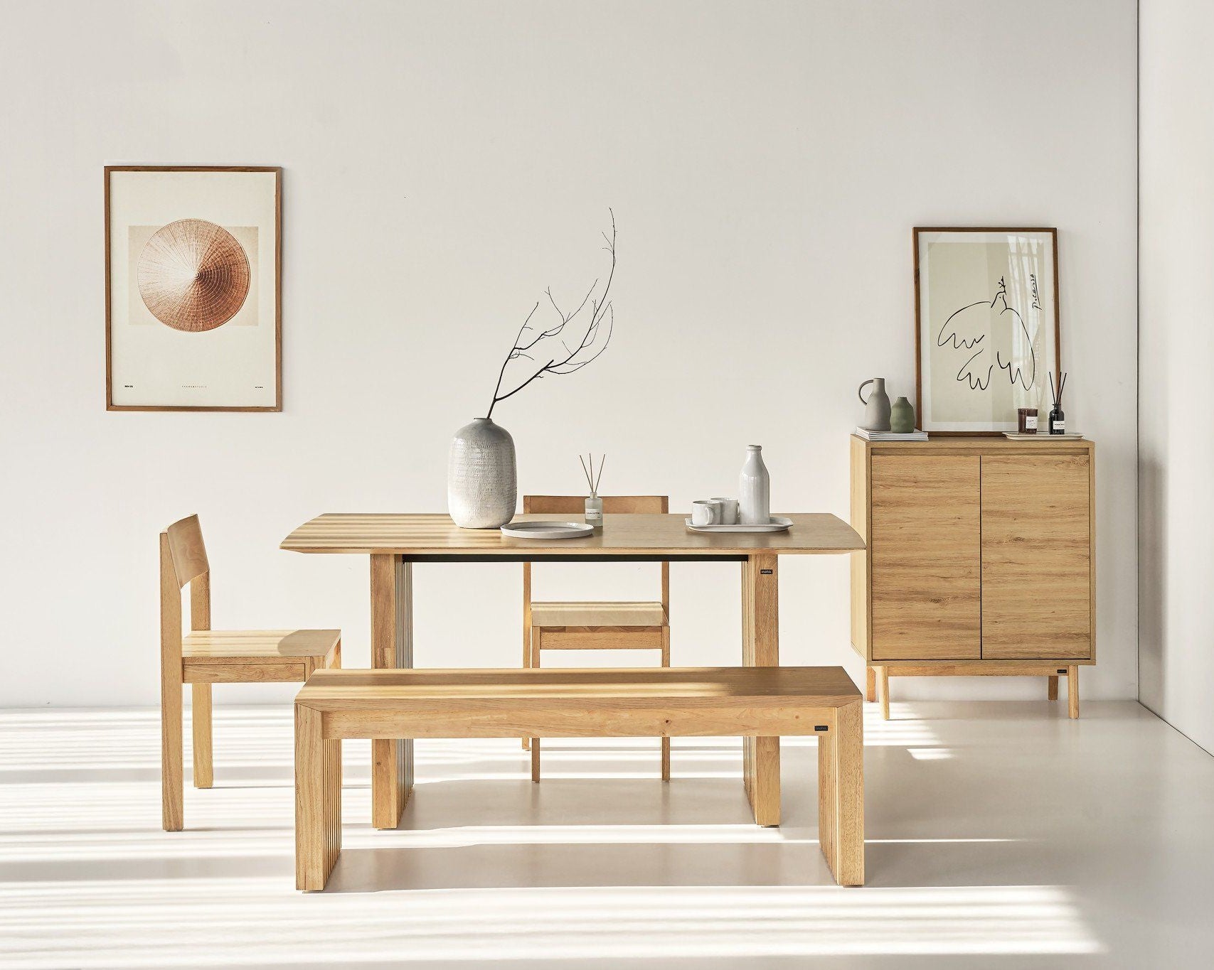 Plank Natural Oak Dining Set - Altera