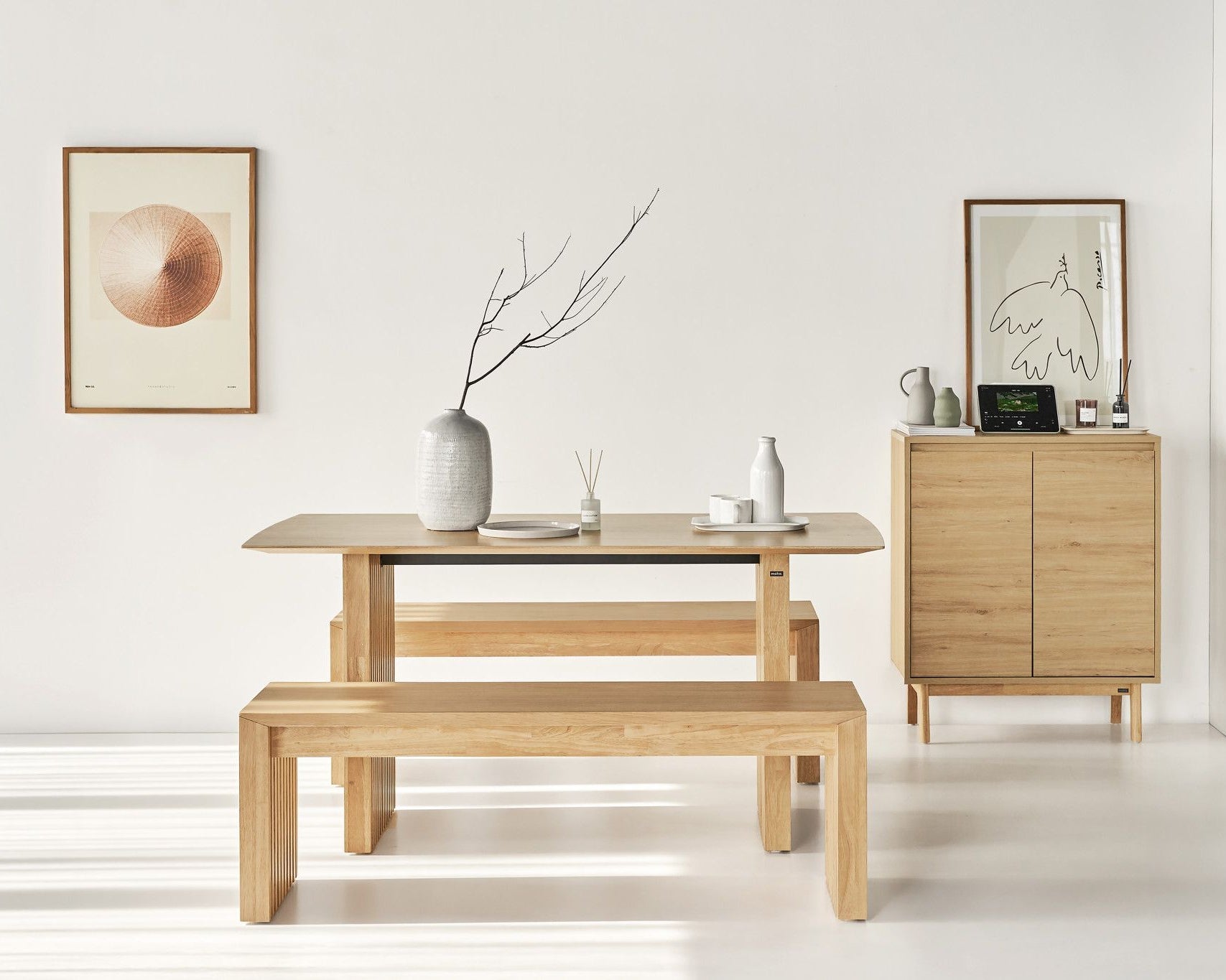 Plank Natural Oak Dining Set - Altera