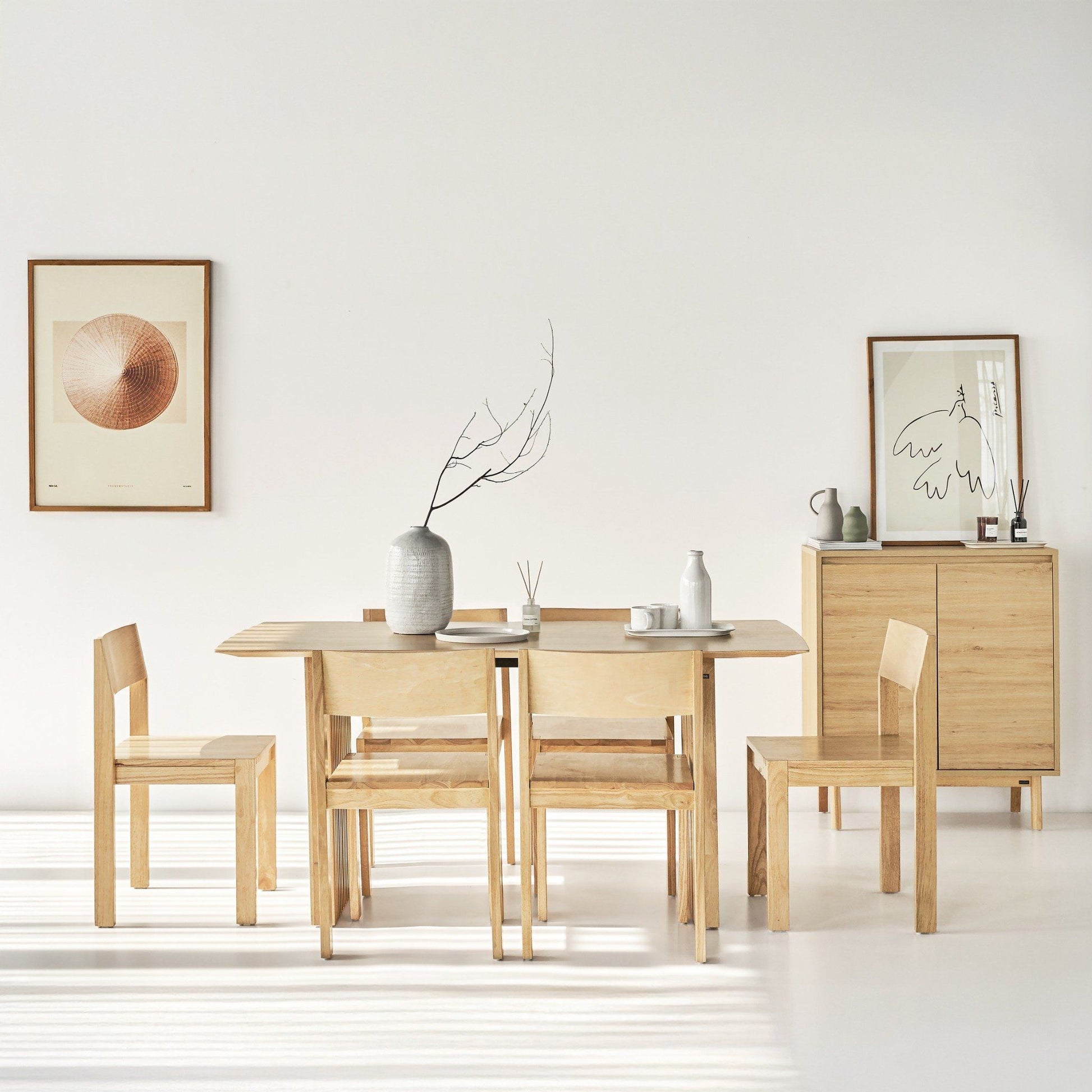 Plank Natural Rubberwood 6 - 8 Person Dining Set - Altera