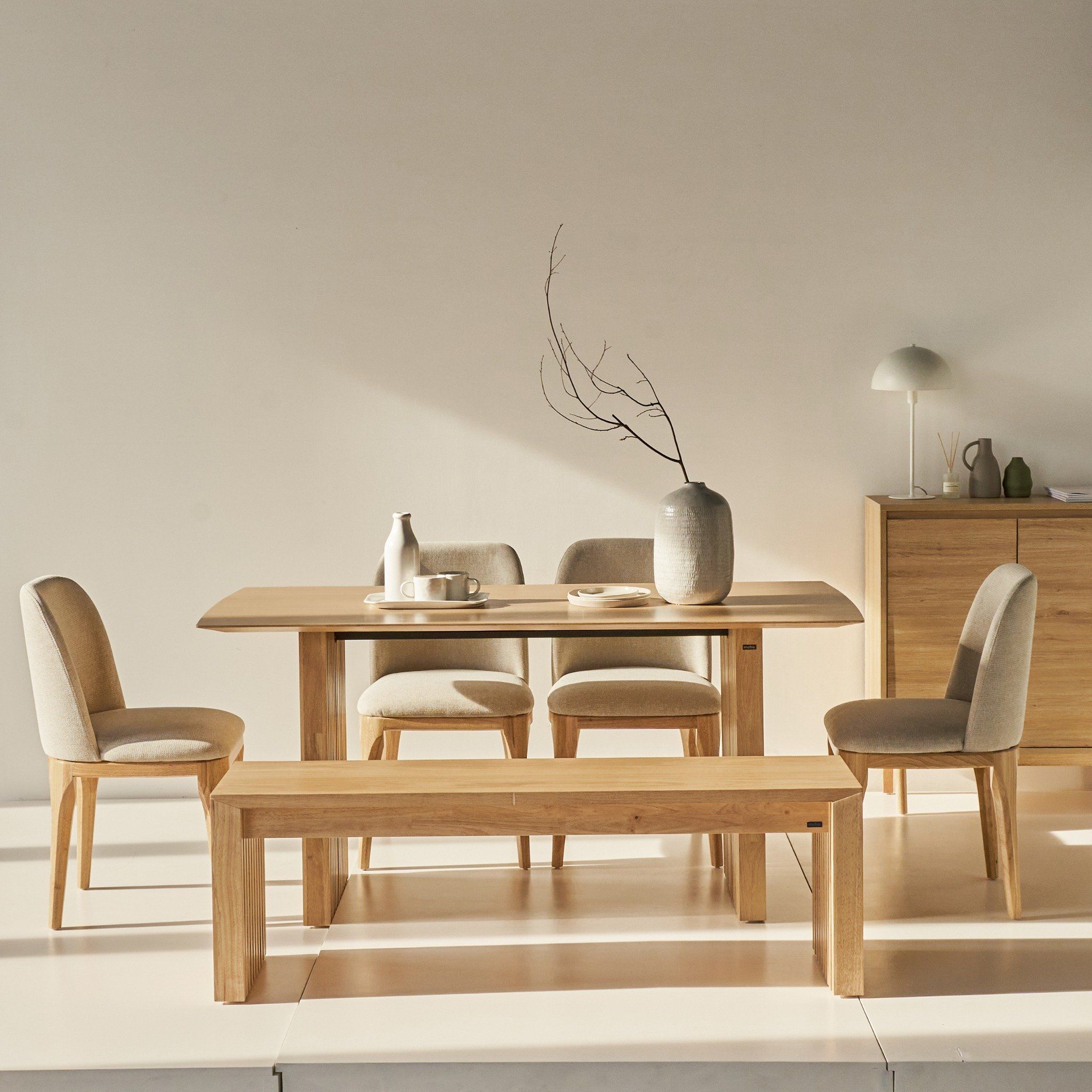 Plank Natural Rubberwood 6 - 8 Person Dining Set - Altera