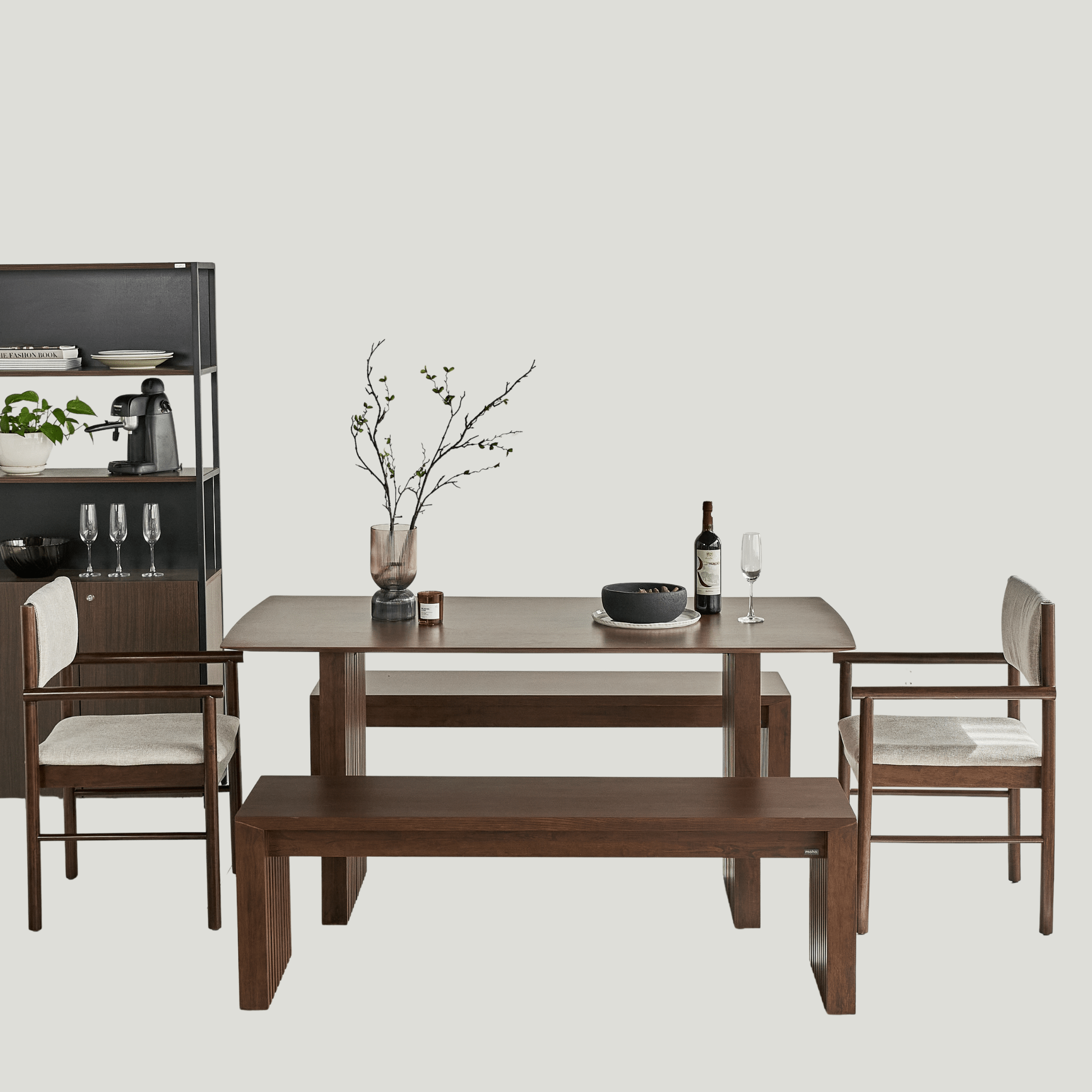 Plank Natural Rubberwood 6 - 8 Person Dining Set - Altera
