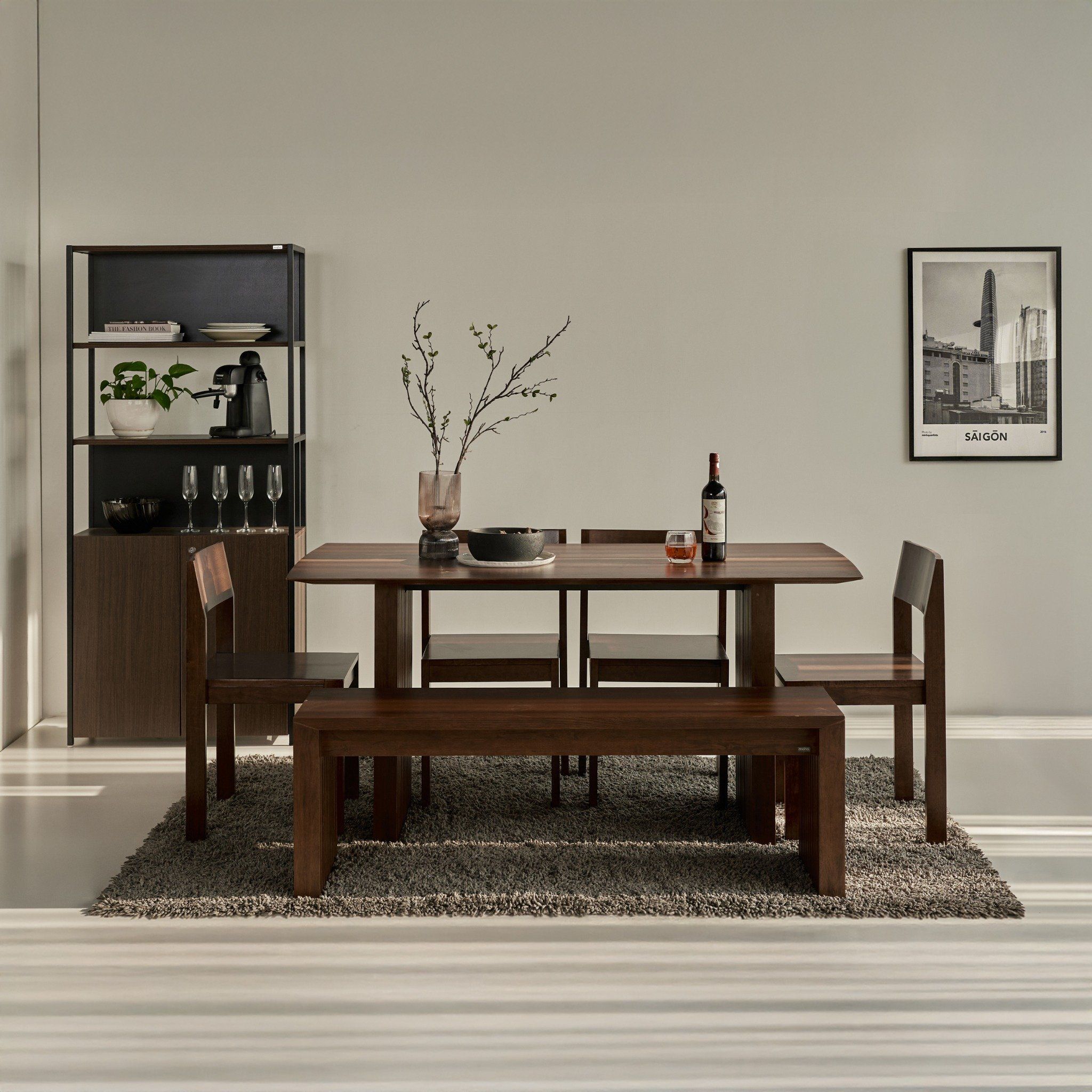 Plank Natural Rubberwood 6 - 8 Person Dining Set - Altera