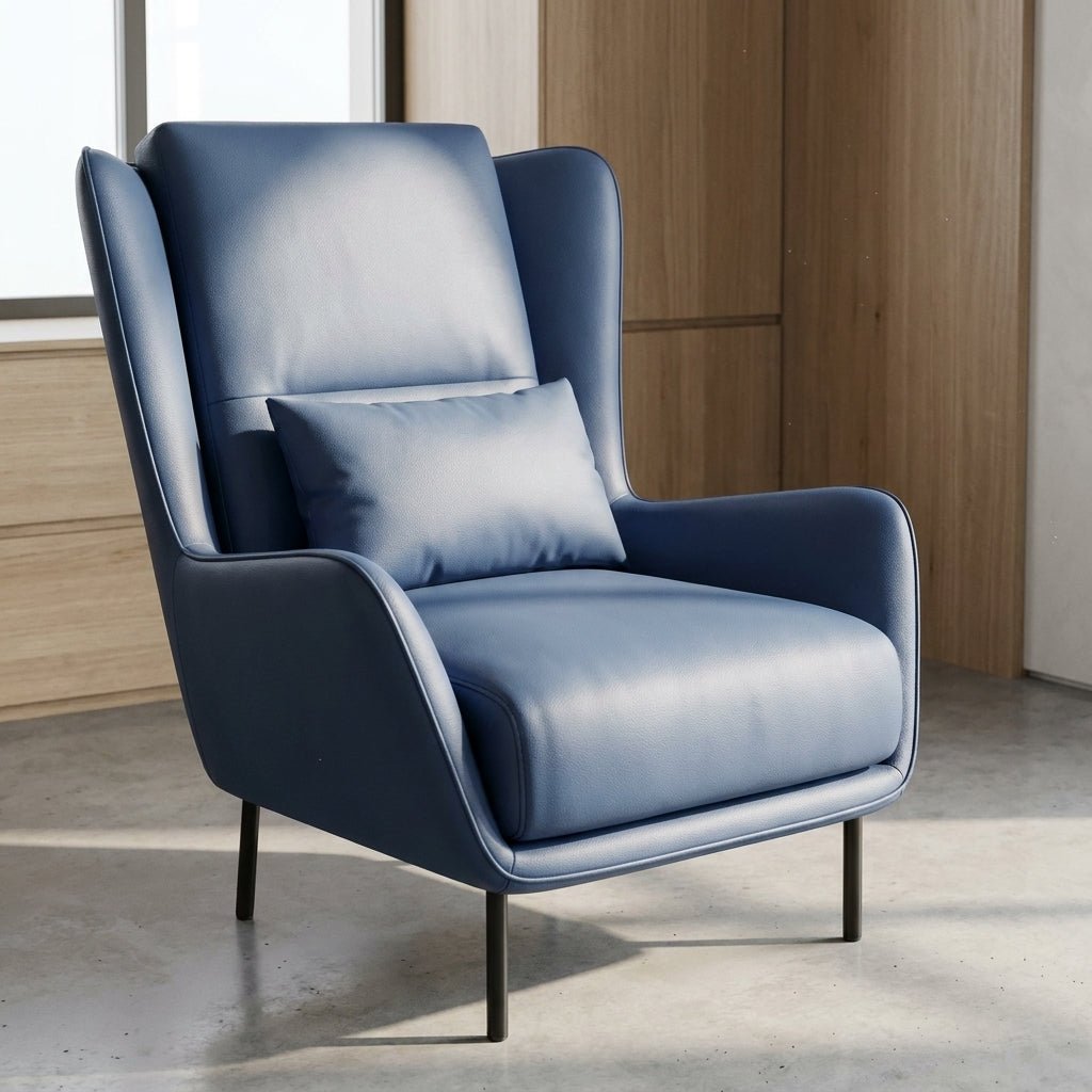 PM06 Premium Cowhide Leather Relaxation Chair with Ottoman - Altera