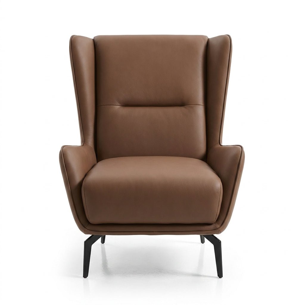 PM06 Premium Cowhide Leather Relaxation Chair with Ottoman - Altera